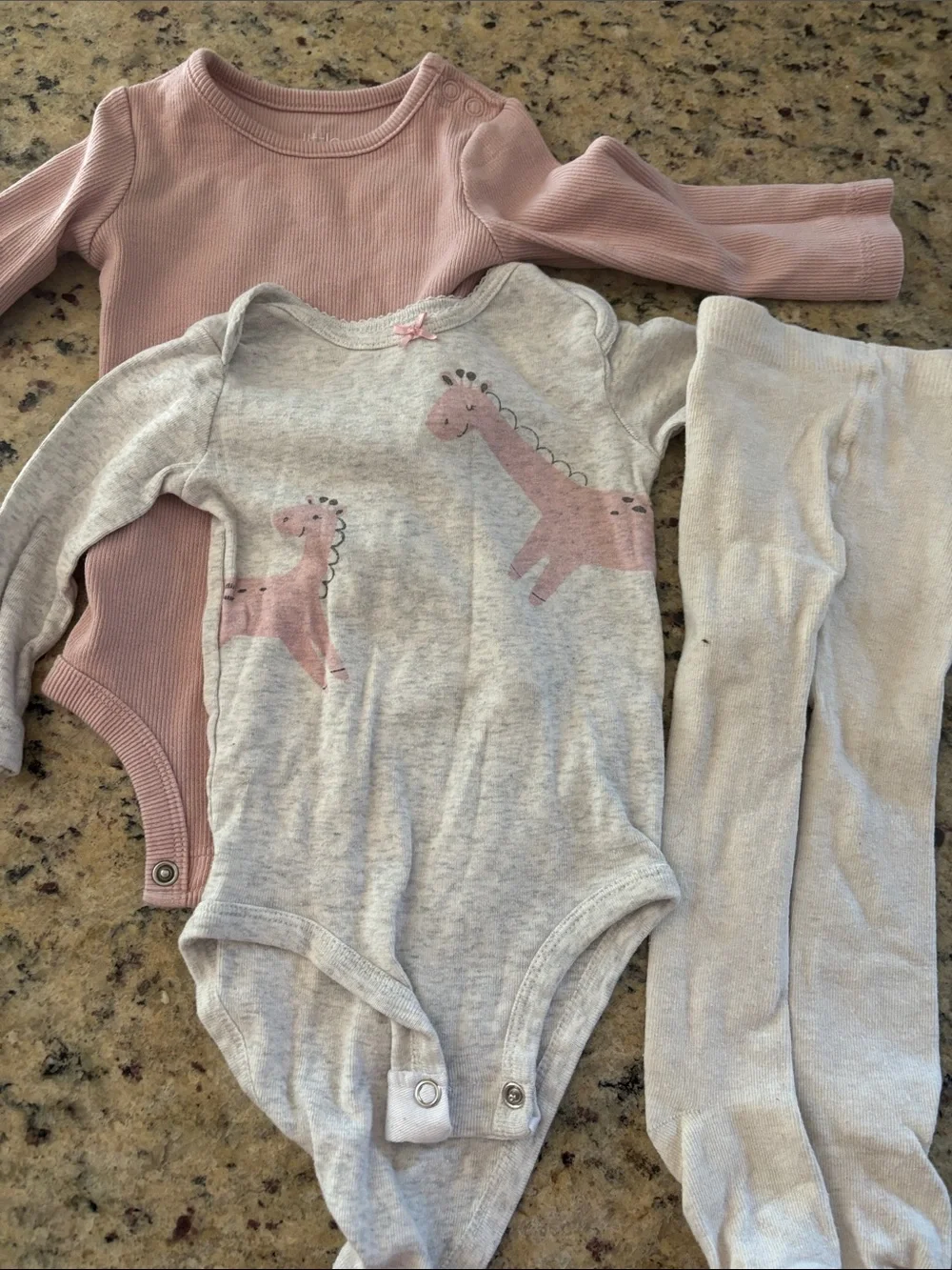 Carter's Girls' Long-Sleeve Tops & Pants lot - Pink, Mauve & Cream 6 months Fall